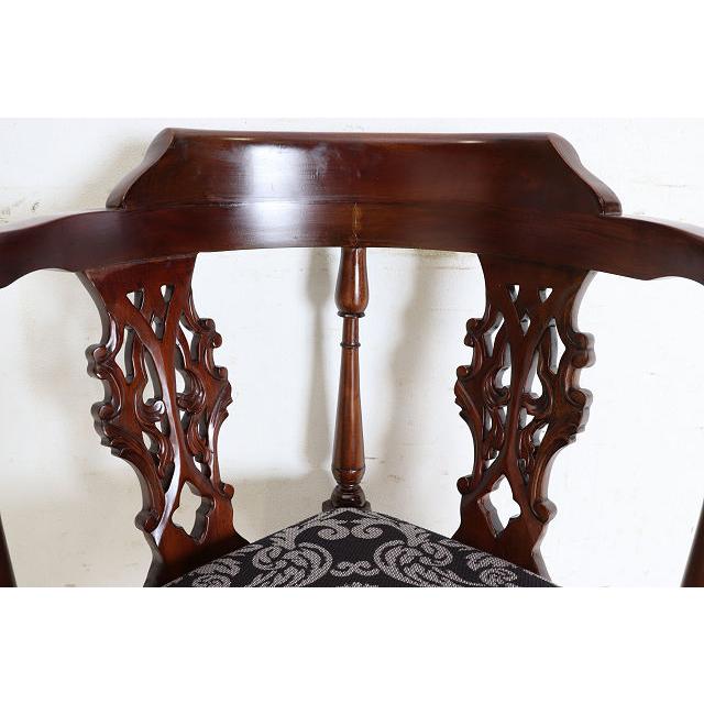 ac-9　1960年代イギリス製ビンテージ ヴィクトリアンスタイル マホガニー ボウルクロウフット コーナーチェア アームチェア 椅子 いす イス |  | 09