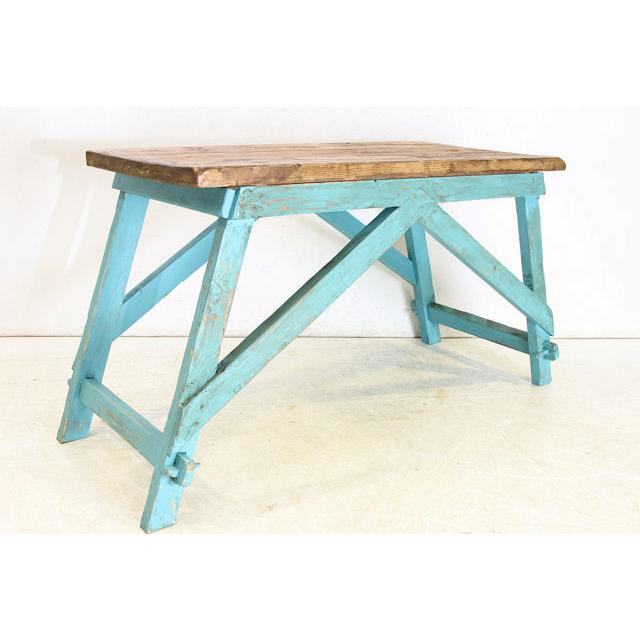 an-11　1940年代イギリス製アンティーク　オールドパイン　アンティークパイン　ワーキングテーブル　シャビ―　ペイント　作業台　家具 |  | 14