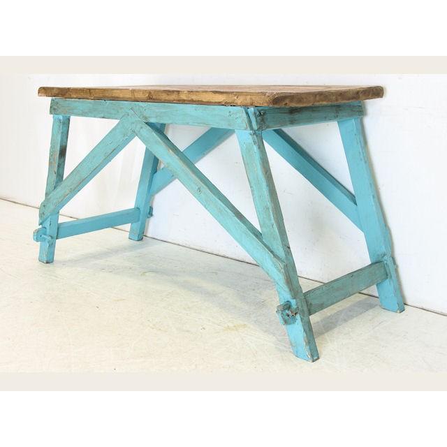 an-11　1940年代イギリス製アンティーク　オールドパイン　アンティークパイン　ワーキングテーブル　シャビ―　ペイント　作業台　家具 |  | 02