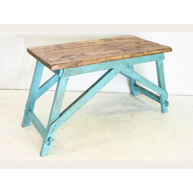 an-11　1940年代イギリス製アンティーク　オールドパイン　アンティークパイン　ワーキングテーブル　シャビ―　ペイント　作業台　家具 |  | 04