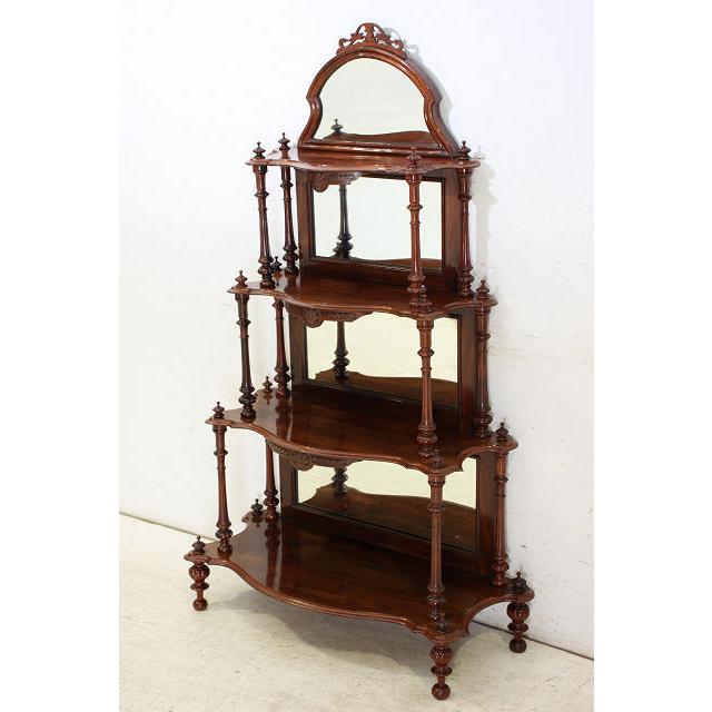 an-5　1880年代 イギリス製 アンティーク　ビクトリアン　ウォルナット　ミラーバック　ワットノッツ　棚 |  | 03