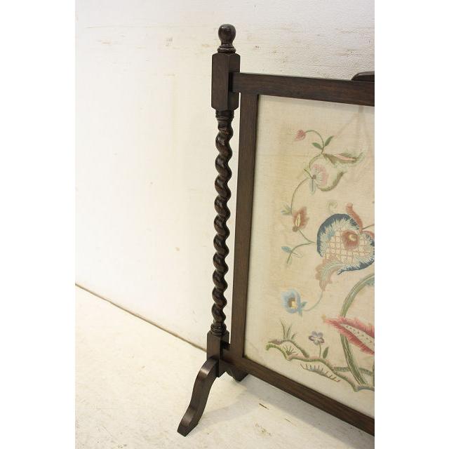 an-8　1920年イギリス製アンティーク　オーク　ボタニカル刺繍　ファイヤースクリーン　暖炉家具 |  | 16