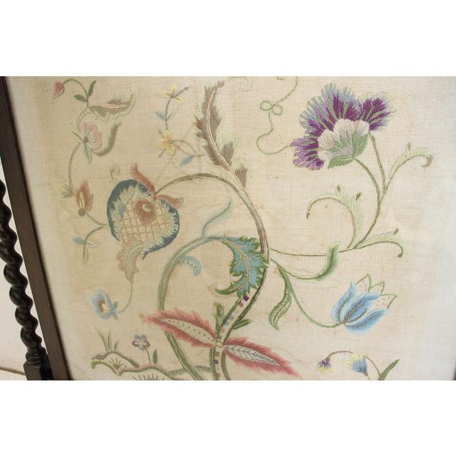 an-8　1920年イギリス製アンティーク　オーク　ボタニカル刺繍　ファイヤースクリーン　暖炉家具 |  | 09