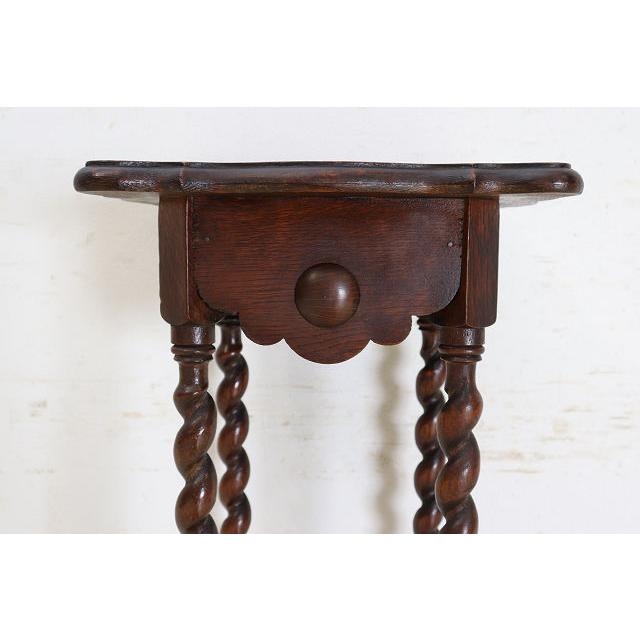 an-9　1890年代イギリス製アンティーク ヴィクトリアン オーク バリーシュガーツイスト プランタースタンド 花台 四角 スクエア送料無用 |  | 11