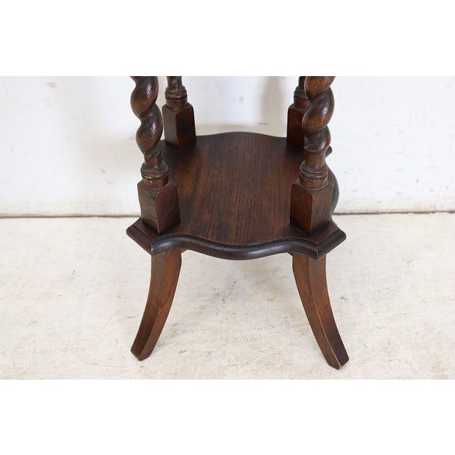 an-9　1890年代イギリス製アンティーク ヴィクトリアン オーク バリーシュガーツイスト プランタースタンド 花台 四角 スクエア送料無用 |  | 13