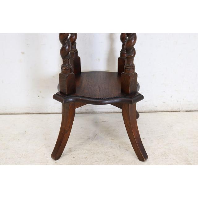 an-9　1890年代イギリス製アンティーク ヴィクトリアン オーク バリーシュガーツイスト プランタースタンド 花台 四角 スクエア送料無用 |  | 14