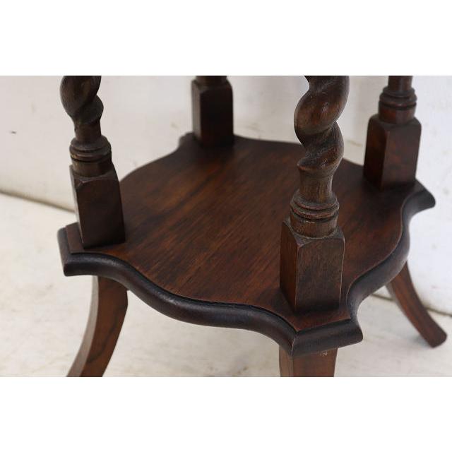 an-9　1890年代イギリス製アンティーク ヴィクトリアン オーク バリーシュガーツイスト プランタースタンド 花台 四角 スクエア送料無用 |  | 15