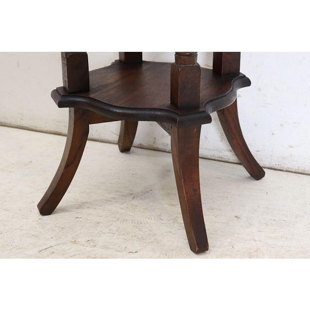 an-9　1890年代イギリス製アンティーク ヴィクトリアン オーク バリーシュガーツイスト プランタースタンド 花台 四角 スクエア送料無用 |  | 16