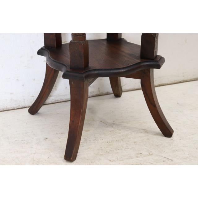 an-9　1890年代イギリス製アンティーク ヴィクトリアン オーク バリーシュガーツイスト プランタースタンド 花台 四角 スクエア送料無用 |  | 17