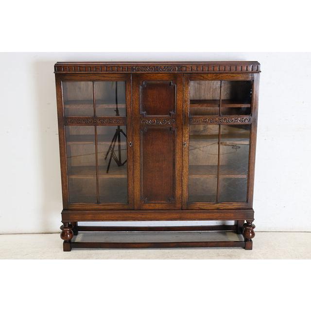 bk-38　1930年代イギリス製アンティーク ソリッドオーク ダブルカップレッグ ブックケース 無垢材 書棚 本棚 本箱 送料無料 |  | 03