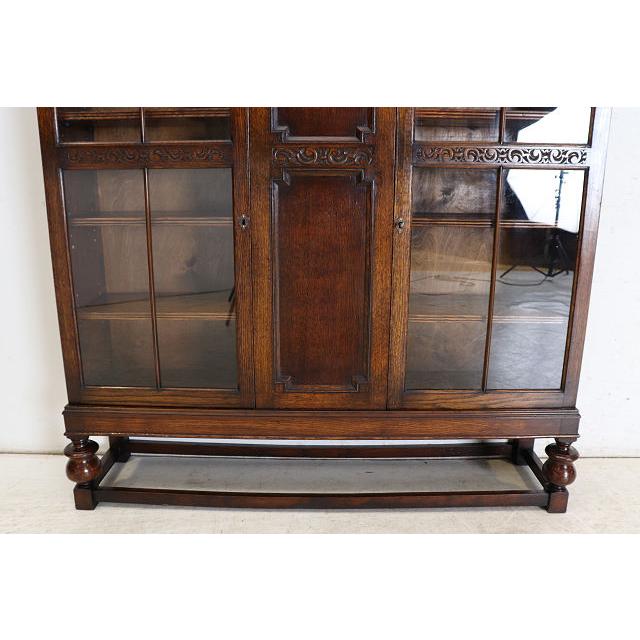 bk-38　1930年代イギリス製アンティーク ソリッドオーク ダブルカップレッグ ブックケース 無垢材 書棚 本棚 本箱 送料無料 |  | 07