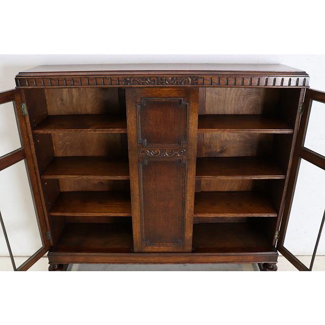 bk-38　1930年代イギリス製アンティーク ソリッドオーク ダブルカップレッグ ブックケース 無垢材 書棚 本棚 本箱 送料無料 |  | 09