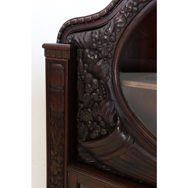 bk-3　1880年代イギリス製アンティーク ビクトリアン オーク ブックケース 書棚 本棚 本箱 彫刻された 大型 棚 |  | 14