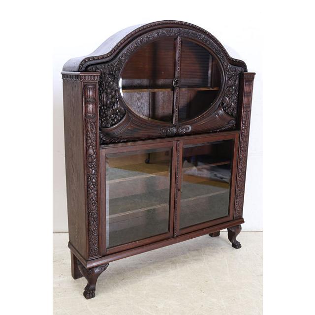 bk-3　1880年代イギリス製アンティーク ビクトリアン オーク ブックケース 書棚 本棚 本箱 彫刻された 大型 棚 |  | 19