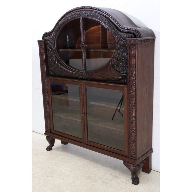 bk-3　1880年代イギリス製アンティーク ビクトリアン オーク ブックケース 書棚 本棚 本箱 彫刻された 大型 棚 |  | 02