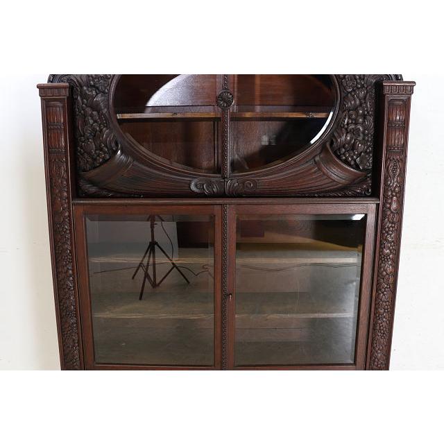 bk-3　1880年代イギリス製アンティーク ビクトリアン オーク ブックケース 書棚 本棚 本箱 彫刻された 大型 棚 |  | 04