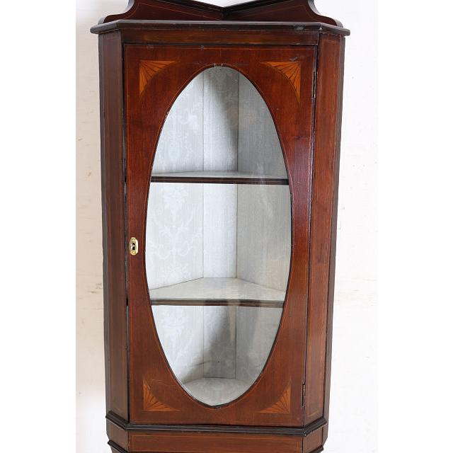 ca-11　1910年代 イギリス製アンティーク エドワーディアン マホガニー コーナーキャビネット コーナー家具 ディスプレイキャビネット ビンテージ レトロ |  | 10