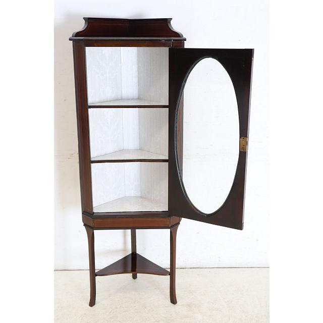 ca-11　1910年代 イギリス製アンティーク エドワーディアン マホガニー コーナーキャビネット コーナー家具 ディスプレイキャビネット ビンテージ レトロ |  | 11