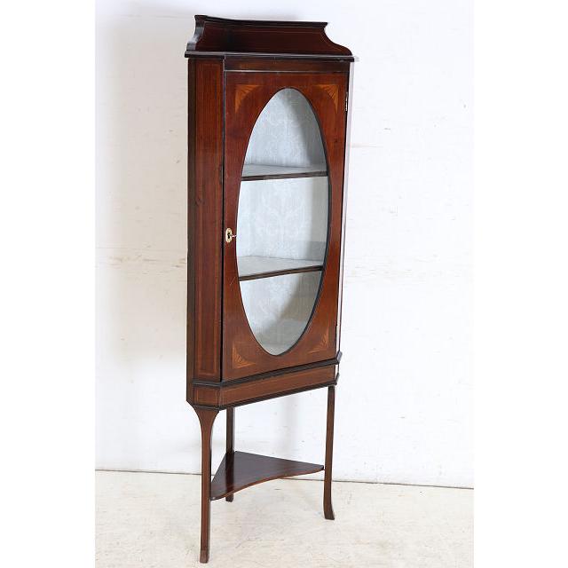 ca-11　1910年代 イギリス製アンティーク エドワーディアン マホガニー コーナーキャビネット コーナー家具 ディスプレイキャビネット ビンテージ レトロ |  | 18
