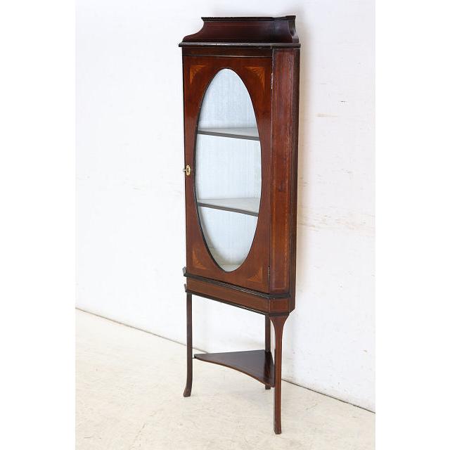 ca-11　1910年代 イギリス製アンティーク エドワーディアン マホガニー コーナーキャビネット コーナー家具 ディスプレイキャビネット ビンテージ レトロ |  | 02