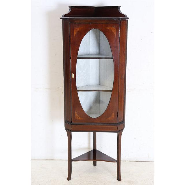 ca-11　1910年代 イギリス製アンティーク エドワーディアン マホガニー コーナーキャビネット コーナー家具 ディスプレイキャビネット ビンテージ レトロ |  | 03