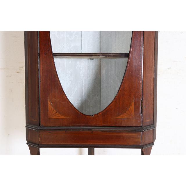 ca-11　1910年代 イギリス製アンティーク エドワーディアン マホガニー コーナーキャビネット コーナー家具 ディスプレイキャビネット ビンテージ レトロ |  | 09