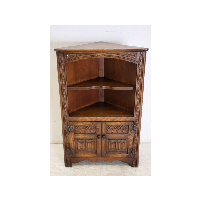 ca-13　1970年代 イギリス製 ビンテージ　オールドチャーム（Old Charm)　オーク　スモール　コーナーカップボード　食器棚 | 