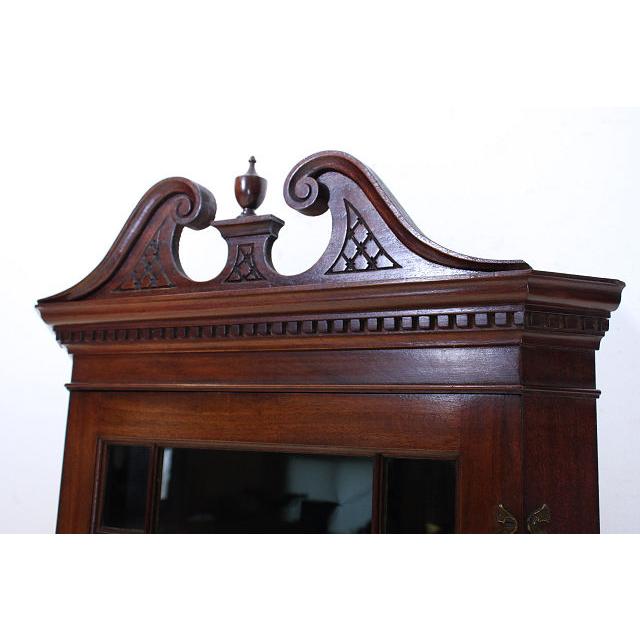 ca-1　1920年代 イギリス製 アンティーク　マホガニー　スワンネック　コーナーキャビネット　ディスプレイキャビネット　飾り棚 |  | 09