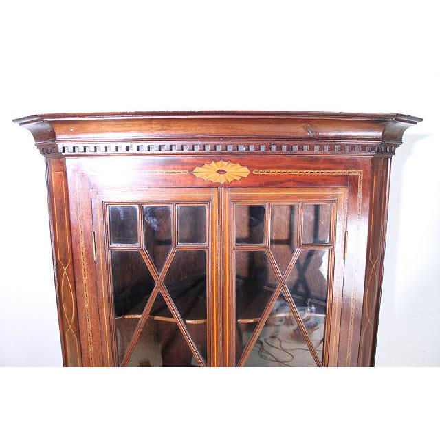 ca-2　1940年代 イギリス製 アンティーク　マホガニー　エドワーディアンスタイル　テーブル付き　コーナーキャビネット |  | 06