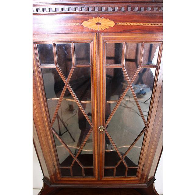 ca-2　1940年代 イギリス製 アンティーク　マホガニー　エドワーディアンスタイル　テーブル付き　コーナーキャビネット |  | 07