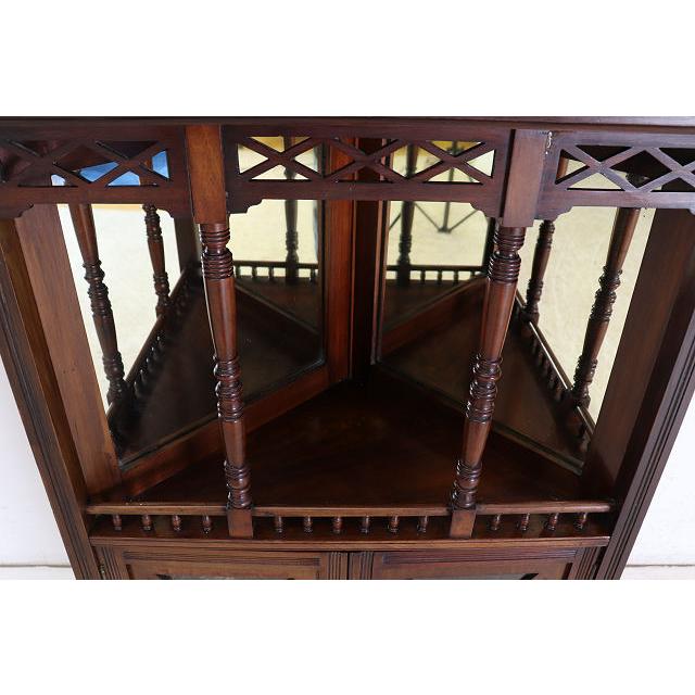 ca-3　1890年代イギリス製アンティーク　ビクトリアン　マホガニー　エンパイヤ　ミラーバックコーナーキャビネット |  | 12