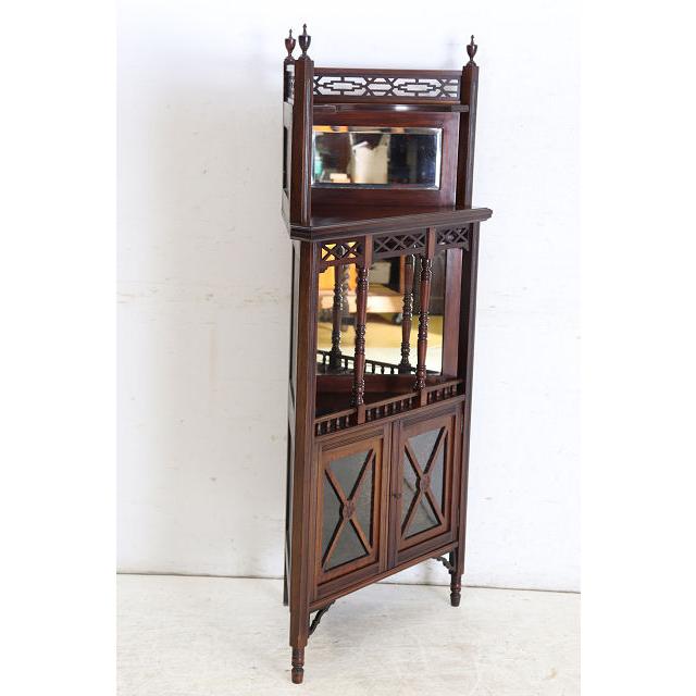 ca-3　1890年代イギリス製アンティーク　ビクトリアン　マホガニー　エンパイヤ　ミラーバックコーナーキャビネット |  | 18