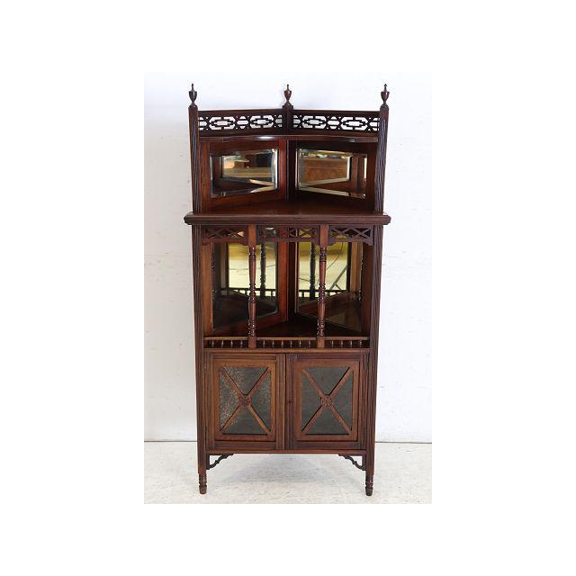 ca-3　1890年代イギリス製アンティーク　ビクトリアン　マホガニー　エンパイヤ　ミラーバックコーナーキャビネット |  | 01