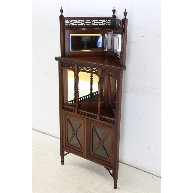 ca-3　1890年代イギリス製アンティーク　ビクトリアン　マホガニー　エンパイヤ　ミラーバックコーナーキャビネット |  | 02