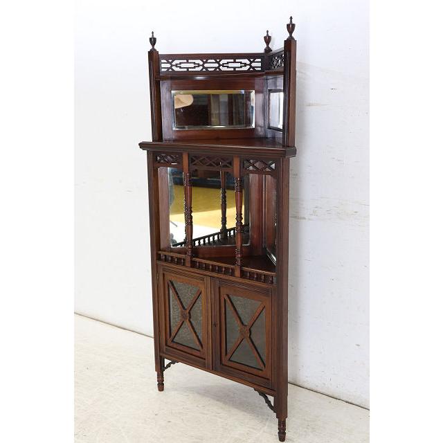 ca-3　1890年代イギリス製アンティーク　ビクトリアン　マホガニー　エンパイヤ　ミラーバックコーナーキャビネット |  | 04