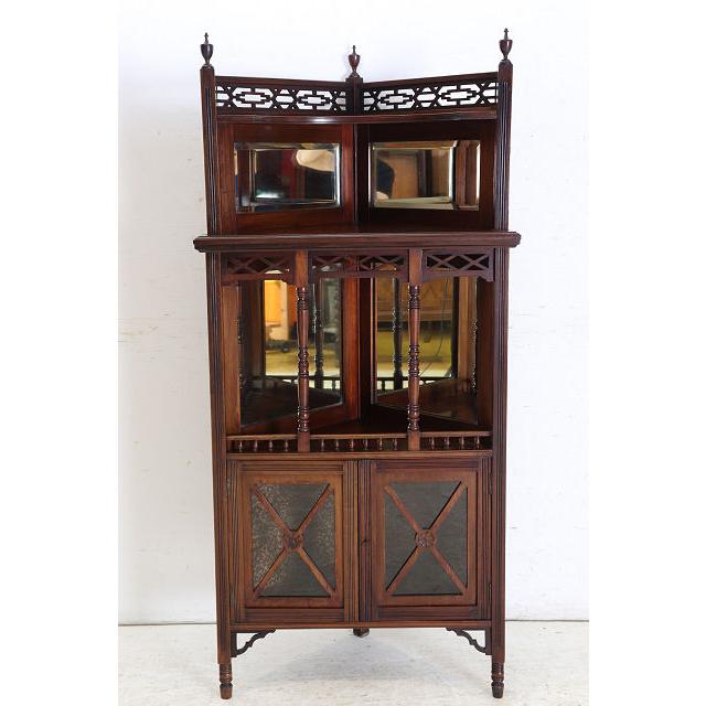 ca-3　1890年代イギリス製アンティーク　ビクトリアン　マホガニー　エンパイヤ　ミラーバックコーナーキャビネット |  | 05