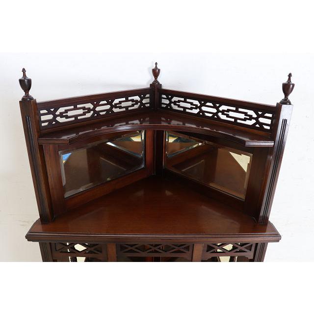 ca-3　1890年代イギリス製アンティーク　ビクトリアン　マホガニー　エンパイヤ　ミラーバックコーナーキャビネット |  | 07