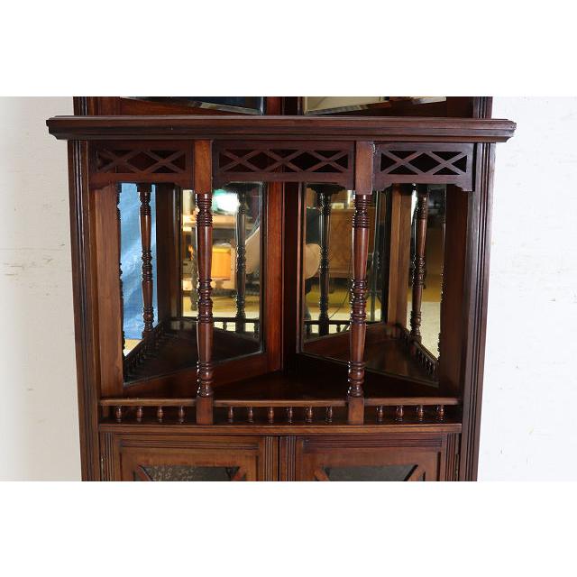 ca-3　1890年代イギリス製アンティーク　ビクトリアン　マホガニー　エンパイヤ　ミラーバックコーナーキャビネット |  | 08