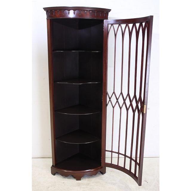 ca-4　1960年代イギリス製ビンテージ　マホガニー　ロングトール　コーナーキャビネット　コーナーカップボード　飾り棚 |  | 12