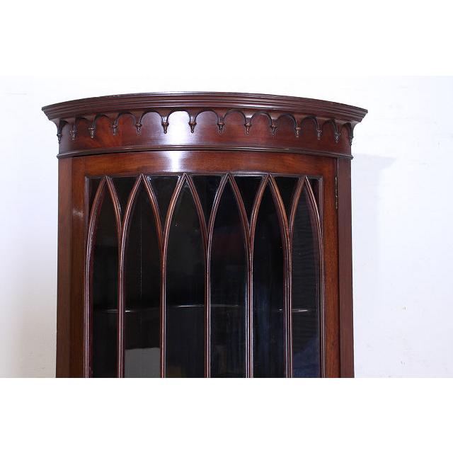 ca-4　1960年代イギリス製ビンテージ　マホガニー　ロングトール　コーナーキャビネット　コーナーカップボード　飾り棚 |  | 04