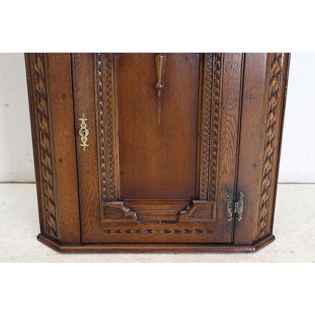 ca-5　1930年代イギリス製アンティーク　オーク　ゴシック様式　壁掛け　コーナーカップボード　コーナー家具　食器棚 |  | 09