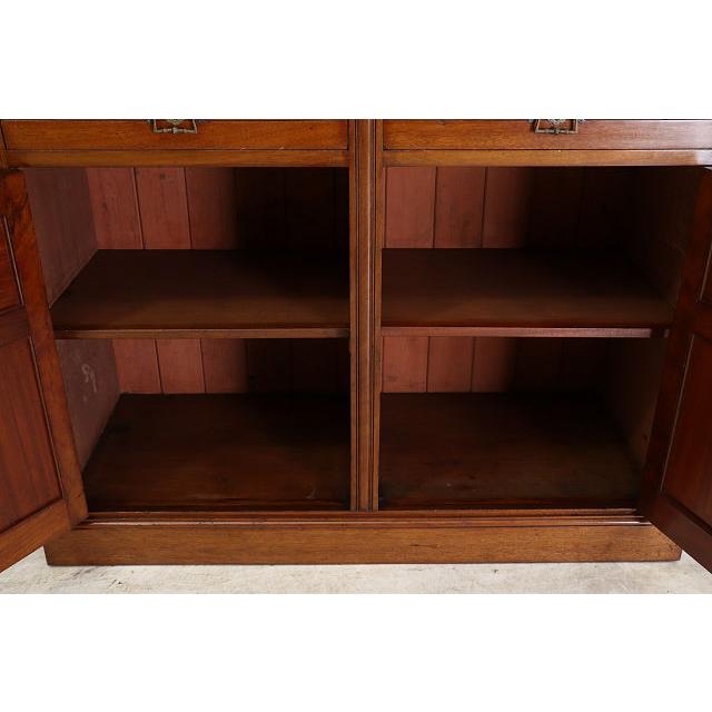 cb-11　1890年代イギリス製アンティーク　ソリッドオーク　無垢材　色ガラス　カップボード　大型　食器棚　キッチン収納家具 |  | 17