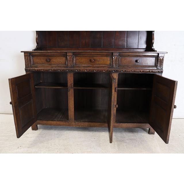 cb-12　1960年代イギリス製ビンテージ オーク 大型 ラージ オープンカップボード キッチンボード 食器棚 ディスプレイ台ビンテージ 店舗什器 送料無料 |  | 07