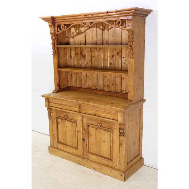 cb-16　1960年代イギリス製ビンテージ オーク オールドパイン アンティークパイン オープンカップボード キッチンボード 食器棚 大型 送料無料 |  | 02