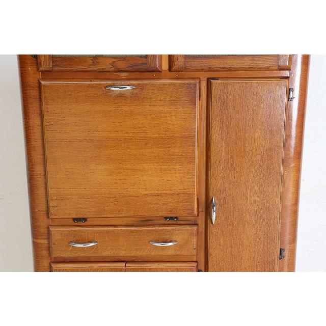 cb-1　1960年代イギリス製ビンテージ　オーク　アールデコ　キッチンカップボード　食器棚 |  | 05