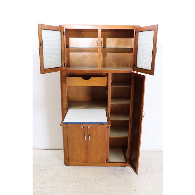 cb-1　1960年代イギリス製ビンテージ　オーク　アールデコ　キッチンカップボード　食器棚 |  | 08
