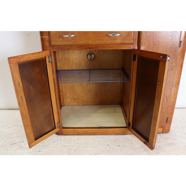 cb-1　1960年代イギリス製ビンテージ　オーク　アールデコ　キッチンカップボード　食器棚 |  | 09