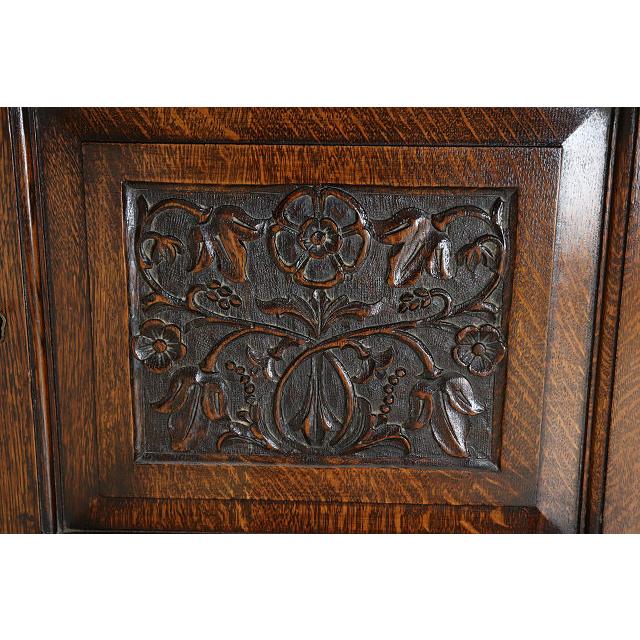 cb-4　1930年代イギリス製アンティーク ビクトリアンスタイル オーク カーブド コートカップボード 彫刻 食器棚 送料無料 |  | 12