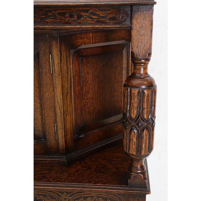 cb-4　1930年代イギリス製アンティーク ビクトリアンスタイル オーク カーブド コートカップボード 彫刻 食器棚 送料無料 |  | 14