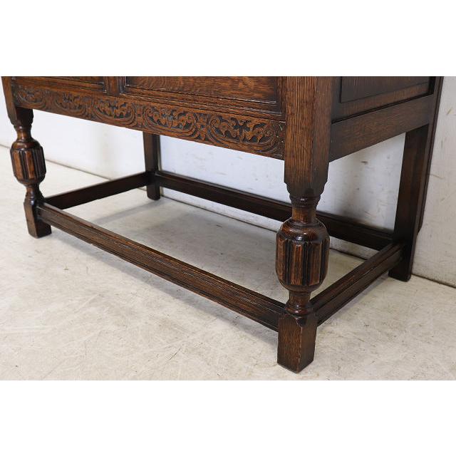 cb-4　1930年代イギリス製アンティーク ビクトリアンスタイル オーク カーブド コートカップボード 彫刻 食器棚 送料無料 |  | 17